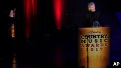 Rodney Crowell accepts the The ASCAP Founders Award during the 55th Annual ASCAP Country Music Awards at the Ryman Auditorium, Nov. 6, 2017, in Nashville, Tennessee. 