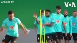 Kungiyar kwallon kafa ta Brazil ta yi atisaye a ranar wasansu na kusa da karshe na Copa America da Peru a Rio de Janeiro