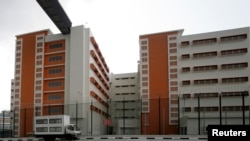 FILE - Cell blocks are seen inside Changi Prison in Singapore in this May 2009 file photo. Two drug convicts are to be hanged this week, including the first woman to be executed since 2004.