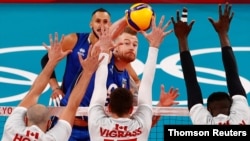 Italy against Canada in Men's Pool A Volleyball at Ariake Arena, Tokyo, July 23, 2021.