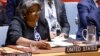 Ummeli weMelika kumanyano weUnited Nations uAmbassador Linda Thomas-Greenfield ekhuluma emhlanganwni weUN Security Council edolobheni leNew York City ngoNcwabakazi, mhlaka 13, 2024. (Umfanekiso: KENA BETANCUR / AFP)