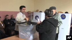 Polling station in Kosovo.