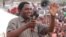 FILE - Hakainde Hichilema, of the Zambia opposition United Party for National Development addresses an election rally in Lusaka, Zambia, Jan. 2015.