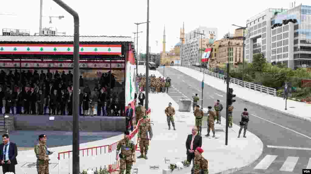 Pusat kota Beirut dijaga ketat untuk parade militer, Beirut, Lebanon, 22 November 2017.