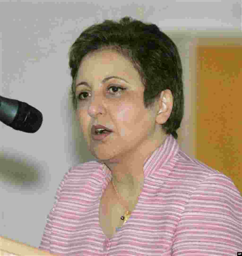 2003: Shirin Ebadi, Iran. She is the first woman to serve as judge in her country’s justice system but was dismissed after the 1979 Revolution. She has fought for democracy and rights of women and children. (AP)