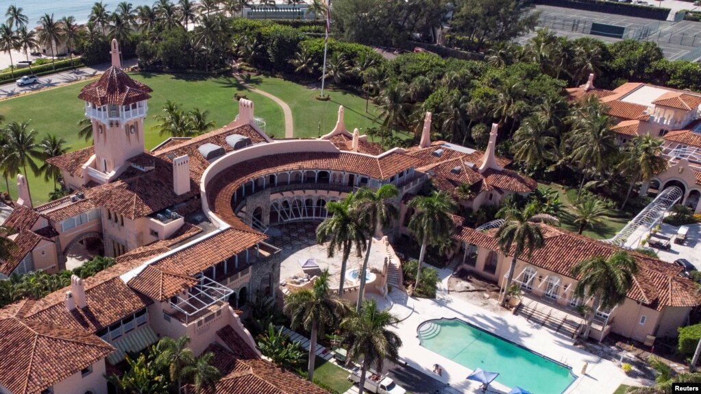 Không ảnh khu nghỉ dưỡng Mar-a-Lago của cựu Tổng thống Donald Trump ở Palm Beach, Florida.