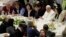 Pope Francis offers several hundred poor people - homeless, migrants, unemployed - a lunch at the Vatican, Nov. 19, 2017, as he celebrates his first World Day of the Poor. 