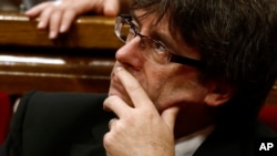 Catalan regional President Carles Puigdemont is pictured during a session at the Parliament of Catalonia in Barcelona, Spain, July 28, 2016.