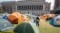 FILE - Student protesters camp on the campus of Columbia University, April 30, 2024, in New York.