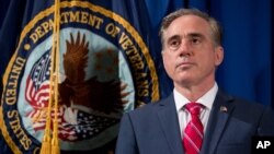 Veterans Affairs Secretary David Shulkin appears at a ceremony where President Donald Trump signs an Executive Order on "Improving Accountability and Whistleblower Protection" at the Department of Veterans Affairs, April 27, 2017, in Washington.