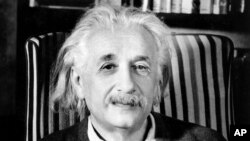 Professor Albert Einstein is shown a few days before his 70th birthday in his home in Princeton, New Jersey, in March, 1949.