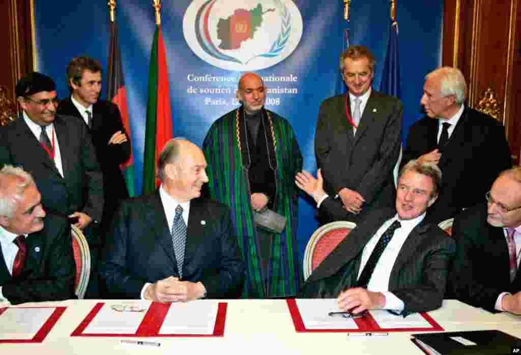 June 12, 2008 -- The international community pledges more than $20 billion in aid to Afghanistan at a donors' conference in Paris.