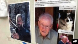 FILE - Messages are shown on a bulletin board at The Neighborhood Church in Chico, Calif., Nov. 13, 2018. Numerous postings fill the message board as evacuees, family and friends search for people missing from the northern California wildfire.