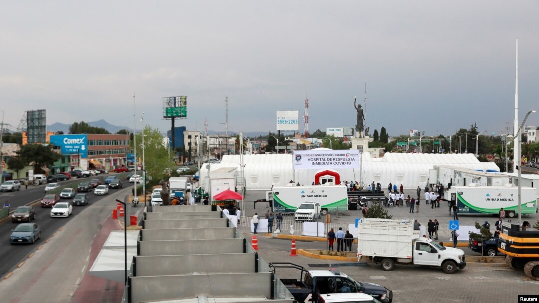 Rumah sakit darurat berkapasitas 50 tempat tidur untuk perawatan intensif pasien corona di Pachuca, Hidalgo, Meksiko, 19 Maret 2020. (Foto: dok).