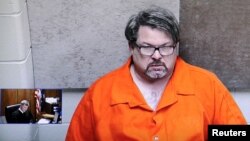 Jason Dalton is shown on closed circuit television during his arraignment in Kalamazoo County, Michigan, Feb. 22, 2016. Dalton was reportedly an Uber driver who may have given rides to customers during the rampage.