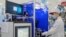 Technicians are examining the results of Air Blower testing - a very important step that determines the quality of the ventilator.