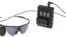 This undated product image provided by Second Sight Medical Products shows a small video camera and transmitter mounted on a pair of glasses. Images from the camera are processed into electronic data that is wirelessly transmitted to electrodes implanted