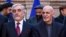 FILE - Afghan presidential election opposition candidate Abdullah Abdullah (L) and Afghanistan's President Ashraf Ghani are seen after a press conference at the presidential palace in Kabul, Feb. 29, 2020.