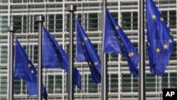 ফাইল ছবি- ব্রাসেলসে ইউরোপীয় ইউনিয়নের পতাকা উড়ছে, অক্টোবর ২০১০।