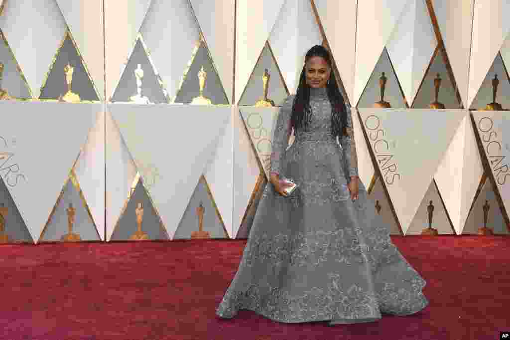 Ava DuVernay arrives at the Oscars on Feb. 26, 2017, at the Dolby Theatre in Los Angeles. 