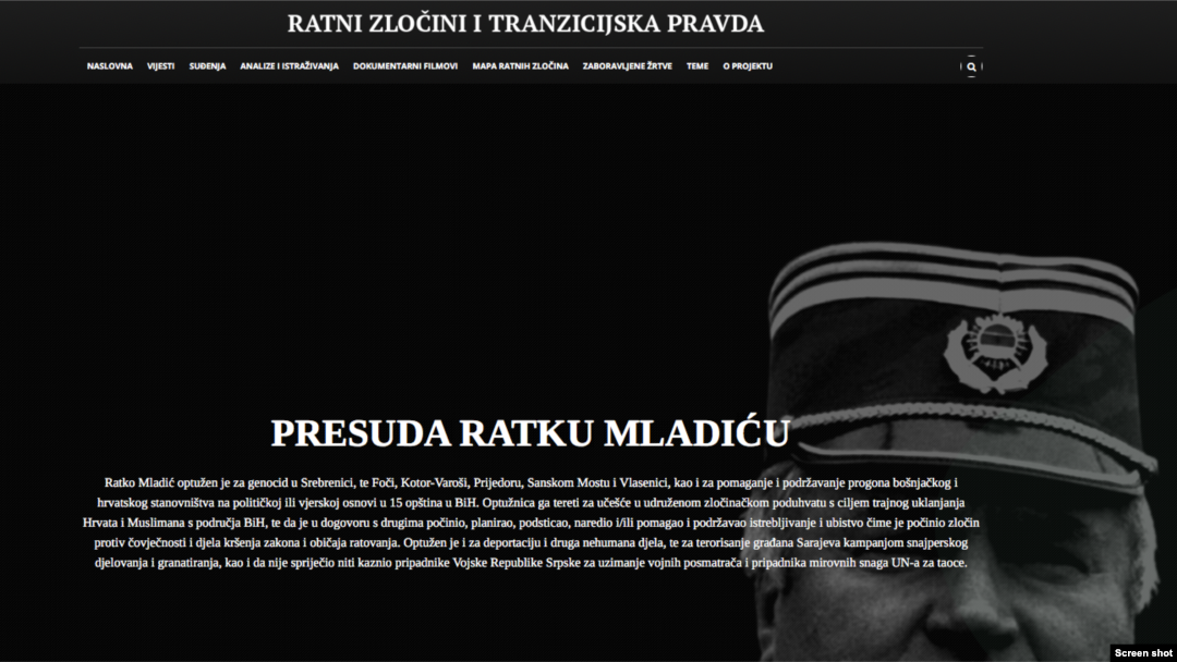 web stranica posvećena suđenju Ratku Maldiću