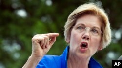 Sen. Elizabeth Warren, D-Mass., speaks in a park in Berryville, Va., where Congressional Democrats unveiled their new agenda, July 24, 2017. Warren is working to defuse an issue that has dogged her for years, her claims of Native American heritage, ahead 
