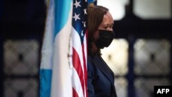 La vicepresidenta de EE. UU., Kamala Harris, durante un viaje a Guatemala en junio de 2021.