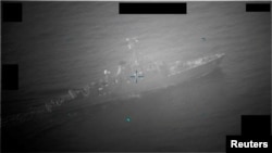 Footage showing Iranian vessel's attempt to seize commercial tanker, according to U.S. Navy.