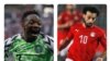 Ahmed Musa, hagu da Mohamed Salah, dama (Hotuna AP)