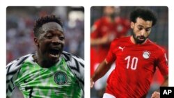 Ahmed Musa, hagu da Mohamed Salah, dama (Hotuna AP)