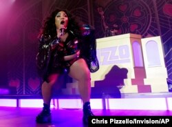 Musical artist Lizzo performs at The Hollywood Palladium, Friday, Oct. 18, 2019, in Los Angeles. (Photo by Chris Pizzello/Invision/AP)