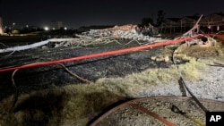 Место крушения вертолета, 20 октября 2024 года (фото: Houston Fire Department via AP)