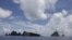 A group of disputed islands known as Senkaku in Japan and Diaoyu in China is seen from the city government of Tokyo's survey vessel in the East China Sea, September 2, 2012.