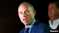 FILE - Michael Avenatti, attorney for adult film actress Stormy Daniels, leaves the Los Angeles Police Department's Pacific Division after being arrested on suspicion of domestic violence, in Culver City, Calif., Nov. 14, 2018. 