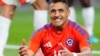 El jugador de la selección de Chile, Alexis Sánchez, reacciona durante un partido de fútbol del Grupo A de la Copa América contra Perú en Arlington, Texas, el viernes 21 de junio de 2024.
