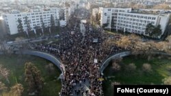 Blokada Varadin mosta - "Duga" u Novom Sadu (foto: FoNet)