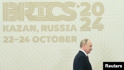 Президент Росії Владімір Путін під час саміту BRICS, Казань, Росія, 22 жовтня 2024. Stanislav Krasilnikov/Photo host brics-russia2024.ru via AP