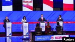 Republican U.S. presidential candidates participate in their fourth debate of the 2024 U.S. presidential campaign in Tuscaloosa, Alabama, Dec. 6, 2023. 