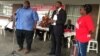 Progressive Teachers Union of Zimbabwe secretary general Raymond Majongwe addressing members of his union. (Photo" PTUZ)