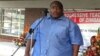 Progressive Teachers Union of Zimbabwe secretary general Raymond Majongwe addressing members of his union. (Photo" PTUZ)