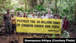 Greenpeace Afrika dan penduduk Taman Nasional Salonga di Republik Demokratik Kongo, 8 Agustus 2019. (Twitter/Greenpeace Afrique)