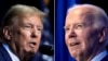 Kompilasi foto kandidat presiden dari Partai Republik mantan Presiden Donald Trump, kiri, pada 9 Maret 2024, dan Presiden Joe Biden, kanan, pada 27 Januari 2024. (Foto: AP)