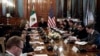 El presidente de México, Andrés Manuel López Obrador, recibe a una delegación de alto nivel de la administración Biden en el Palacio Nacional en la Ciudad de México el 27 de diciembre de 2023.