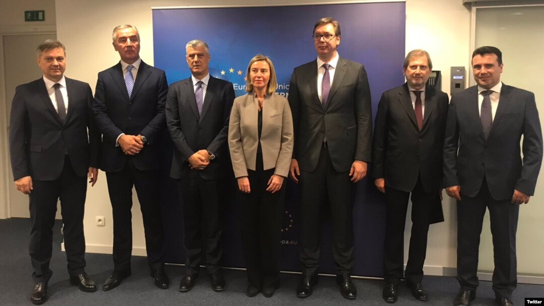 Lideri sa Zapadnog Balkana sa visokom predstavnicom EU Federikom Mogerini (Twitter/Maja Kocijancic)