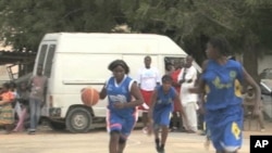 Girls in Dakar, Senegal play basketball in Anne Marie Dioh's after-school program