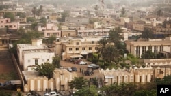 General view over the offices of the state radio and television broadcaster after Malian soldiers announced a coup d'etat, in the capital Bamako, March 22, 2012.