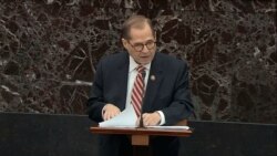 FILE - House impeachment manager Rep. Jerrold Nadler, D-N.Y., speaks during the trial of President Donald Trump in the Senate at the U.S. Capitol in Washington, Jan. 23, 2020.