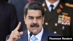 Venezuela's President Maduro holds a news conference at Miraflores Palace in Caracas (File)