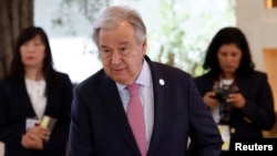 Fotografía de archivo del secretario general de la ONU, Antonio Guterres, en un foro como parte de las reuniones del G7 en Italia, el 14 de junio de 2024.