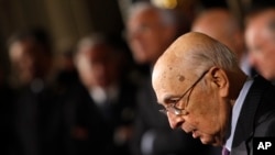 FILE - Italy's President Giorgio Napolitano.